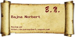 Bajna Norbert névjegykártya