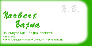 norbert bajna business card